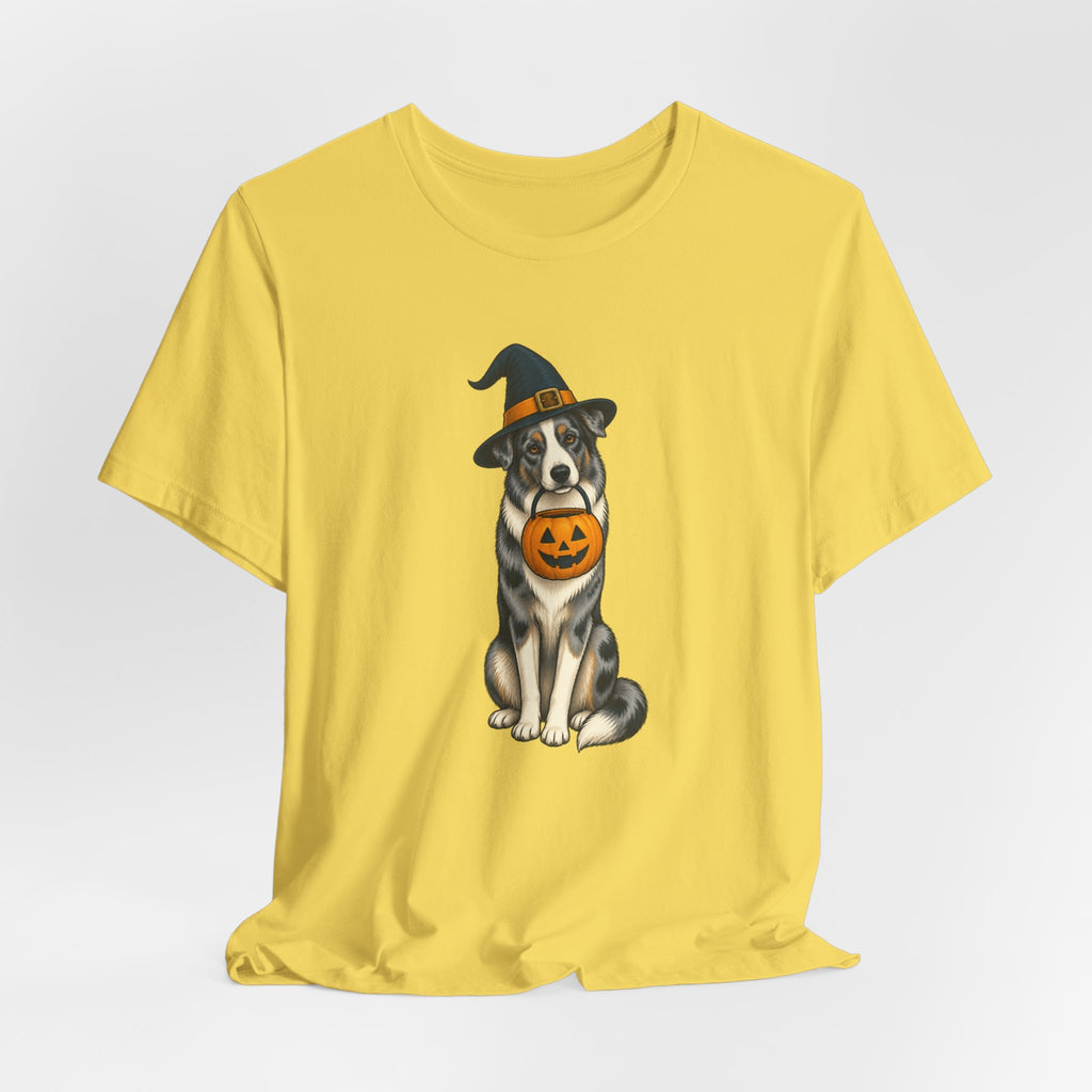 Witch Hat Pumpkin Dog - Halloween Tee