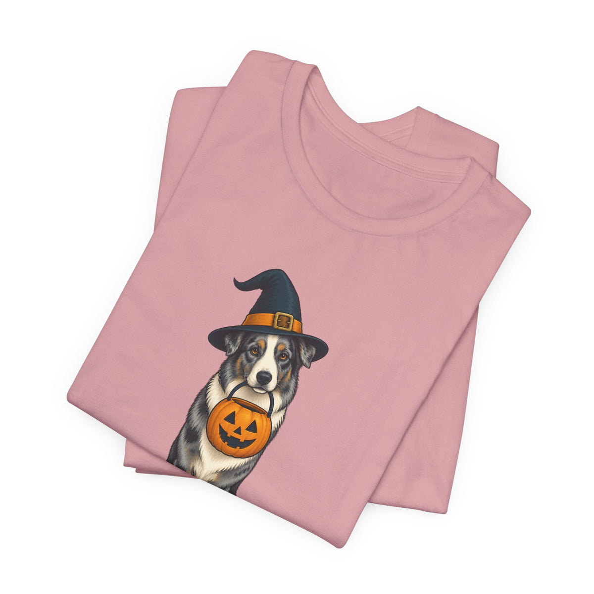 Witch Hat Pumpkin Dog - Halloween Tee