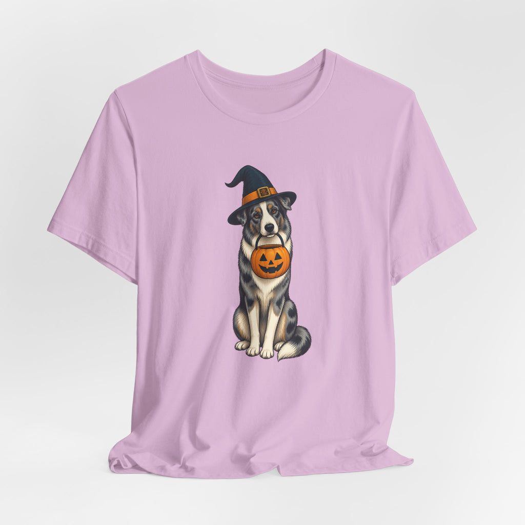 Witch Hat Pumpkin Dog - Halloween Tee
