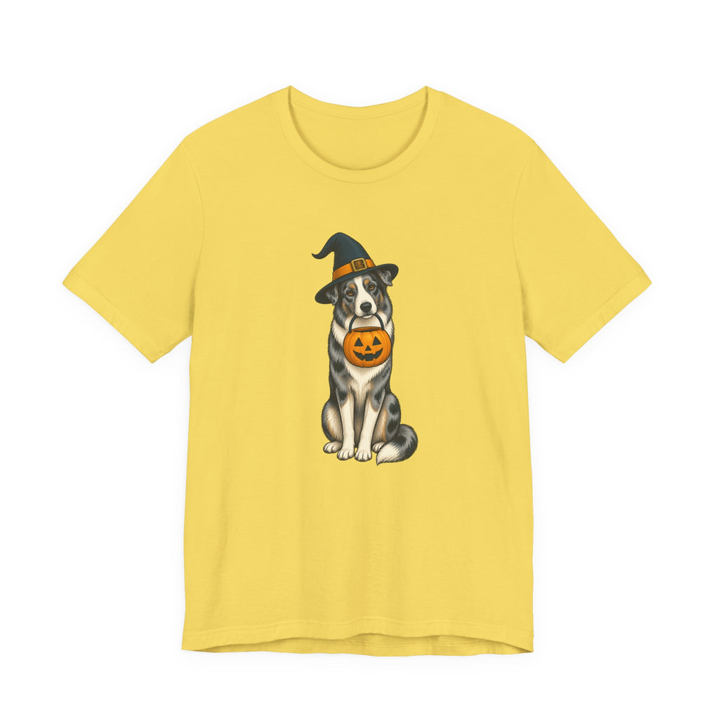 Witch Hat Pumpkin Dog - Halloween Tee