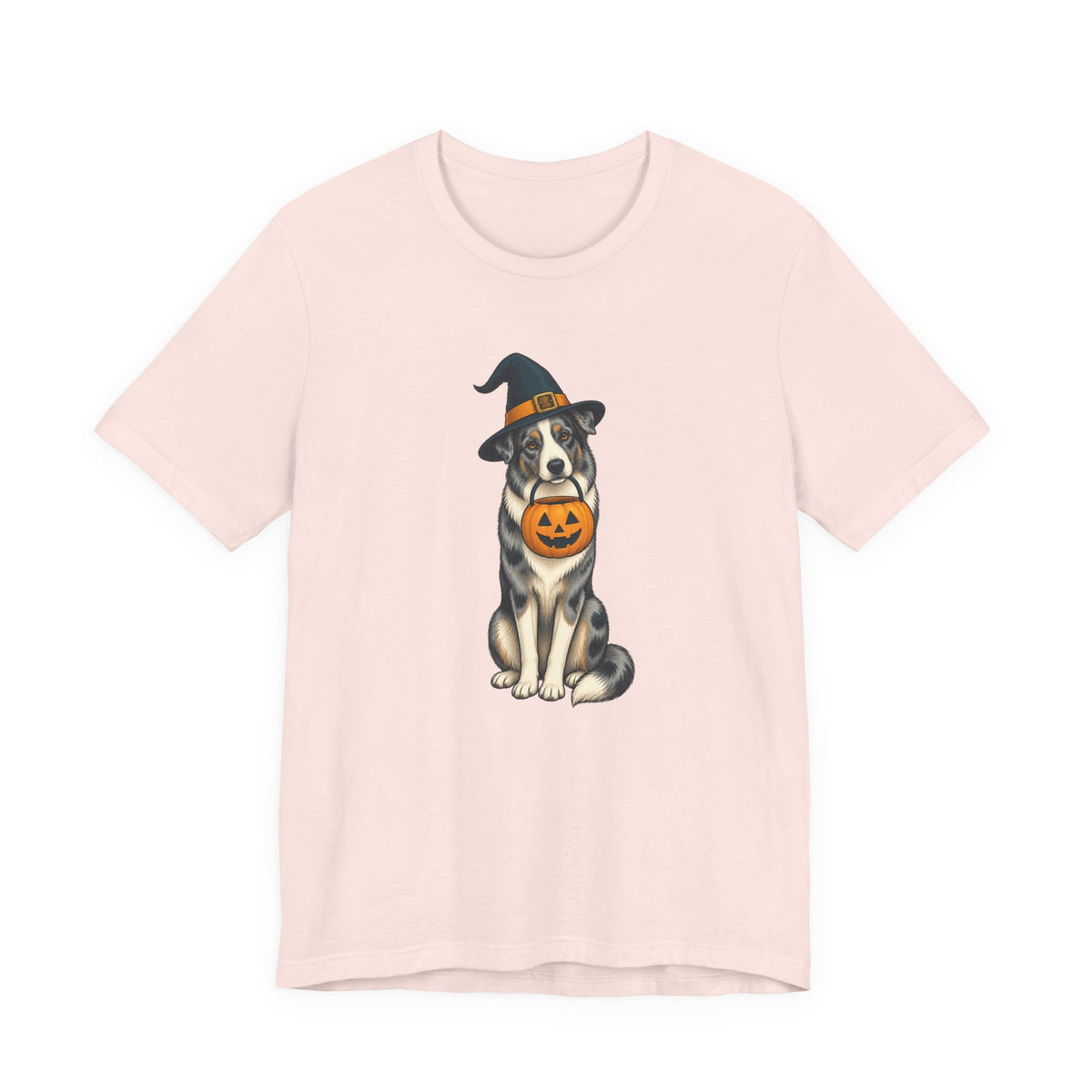 Witch Hat Pumpkin Dog - Halloween Tee