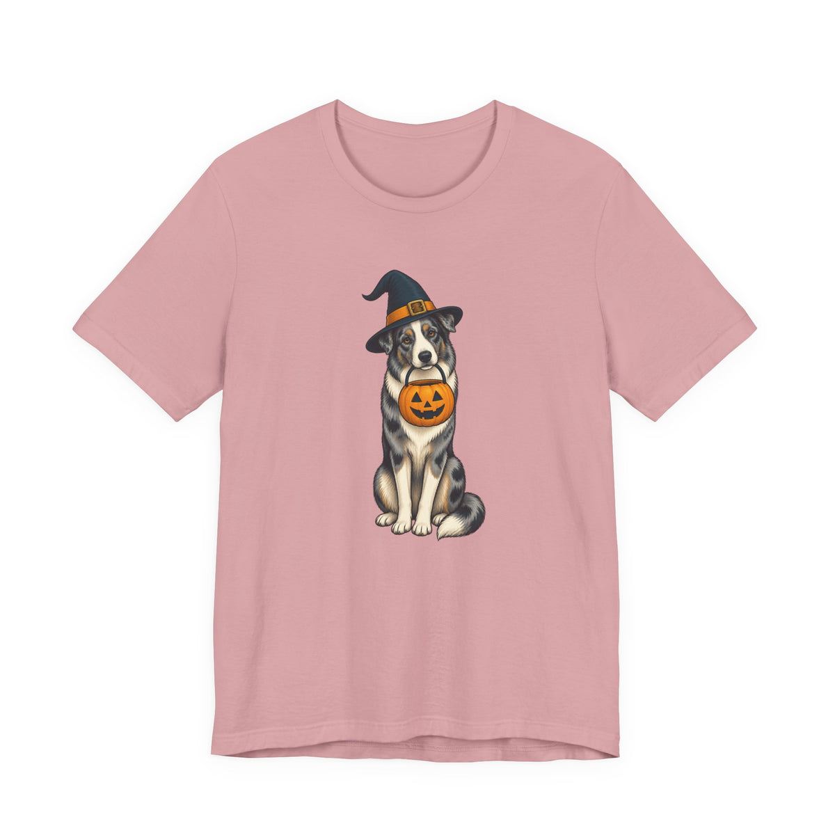 Witch Hat Pumpkin Dog - Halloween Tee