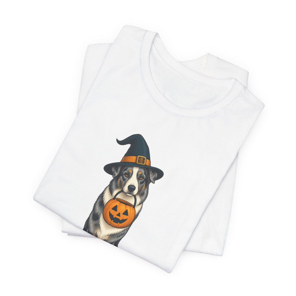 Witch Hat Pumpkin Dog - Halloween Tee