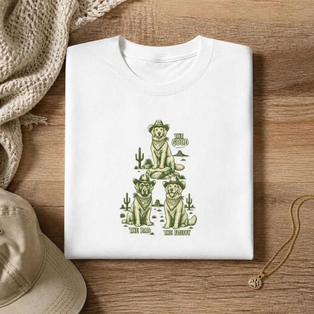 The Good The Bad The Fluffy - Golden Retriever Mom T-Shirt