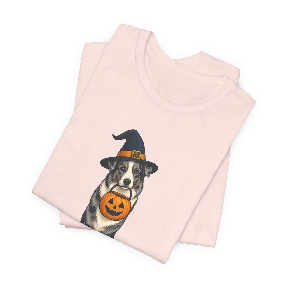 Witch Hat Pumpkin Dog - Halloween Tee