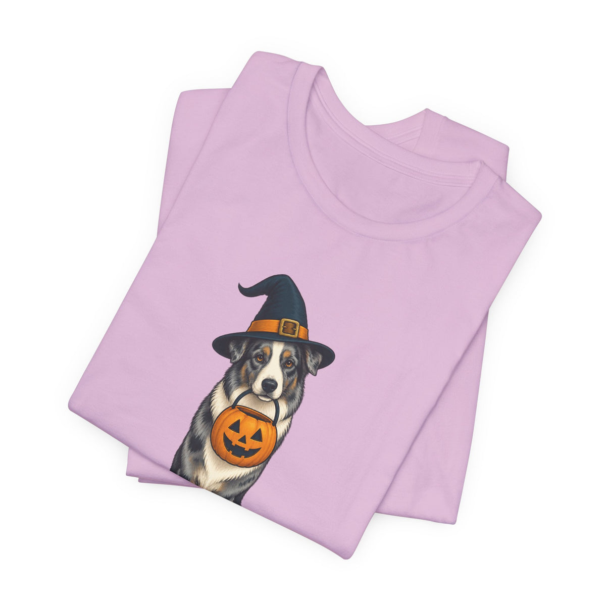 Witch Hat Pumpkin Dog - Halloween Tee