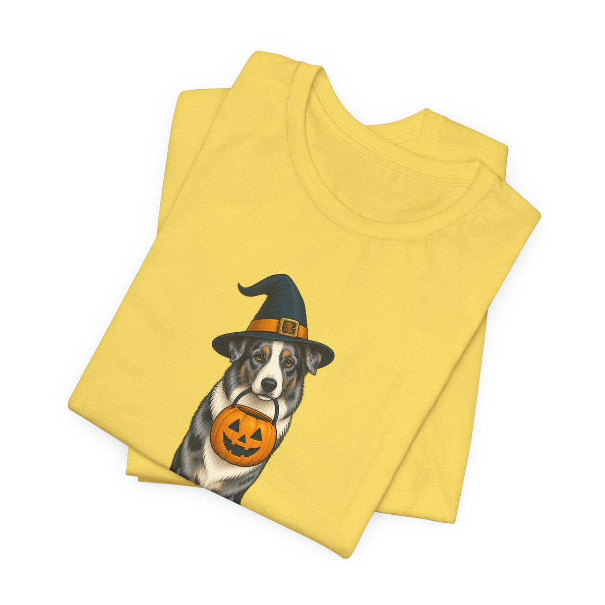 Witch Hat Pumpkin Dog - Halloween Tee