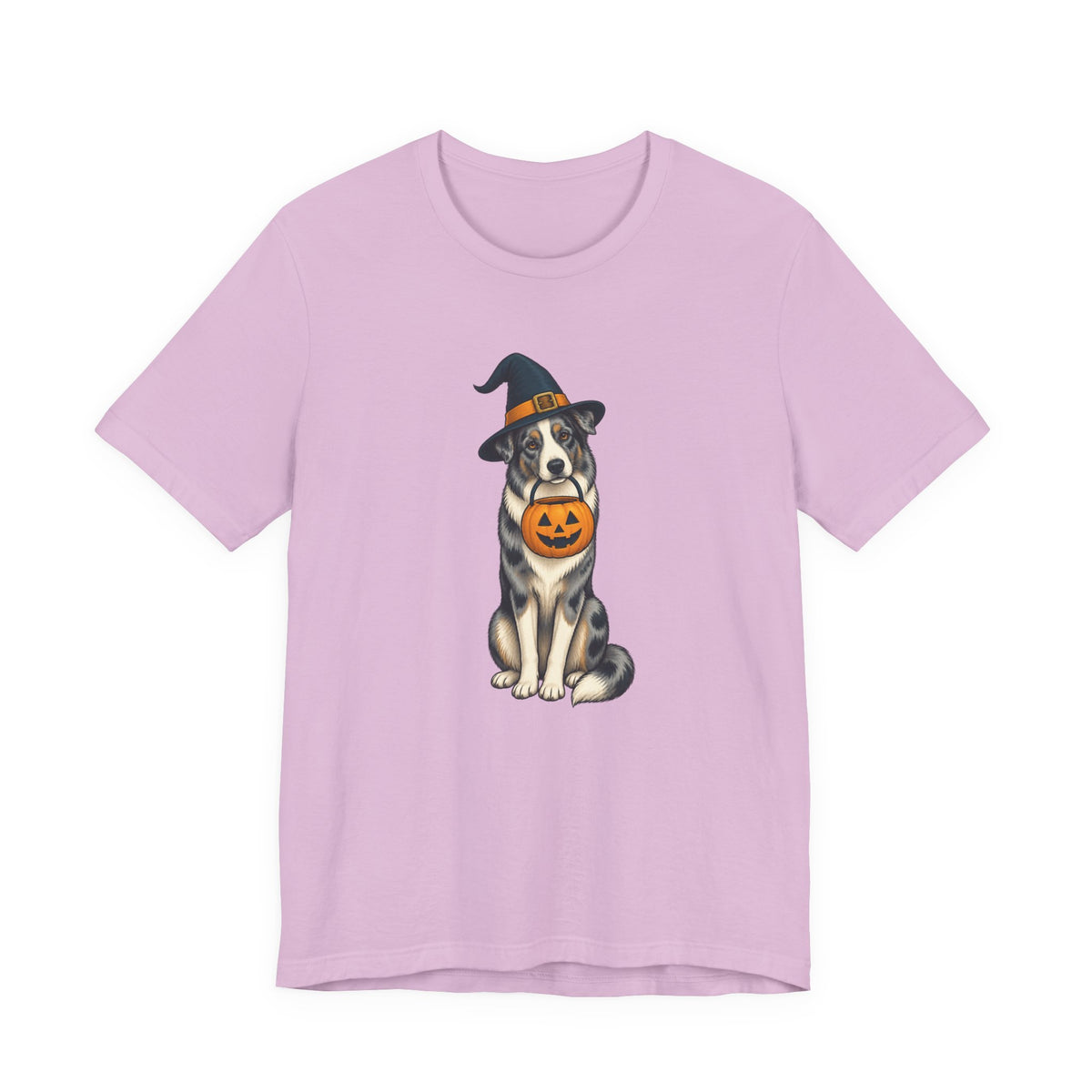 Witch Hat Pumpkin Dog - Halloween Tee