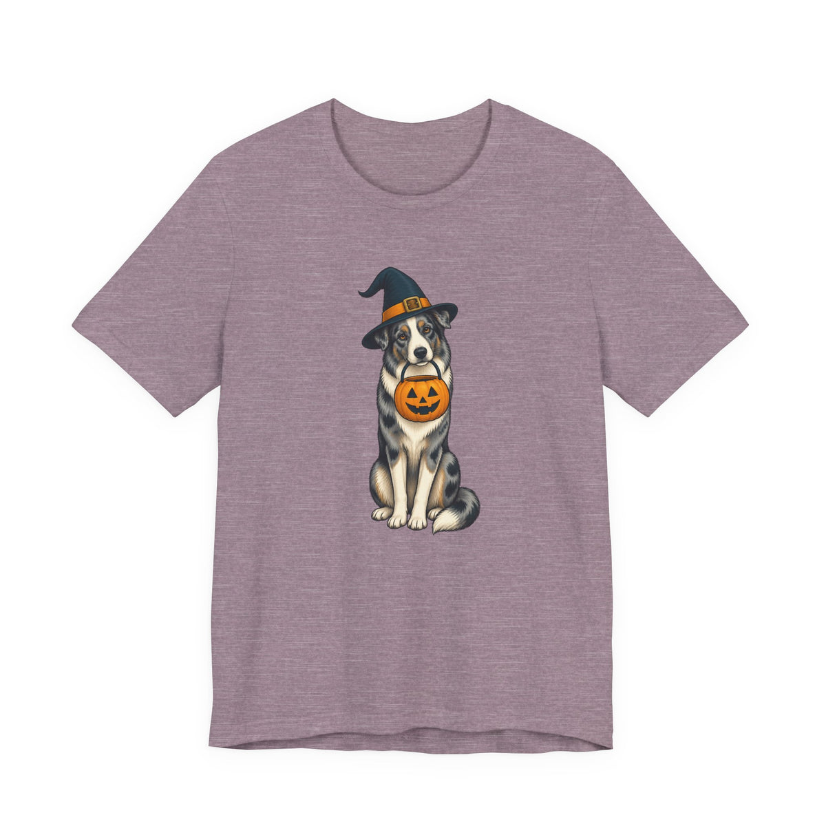 Witch Hat Pumpkin Dog - Halloween Tee