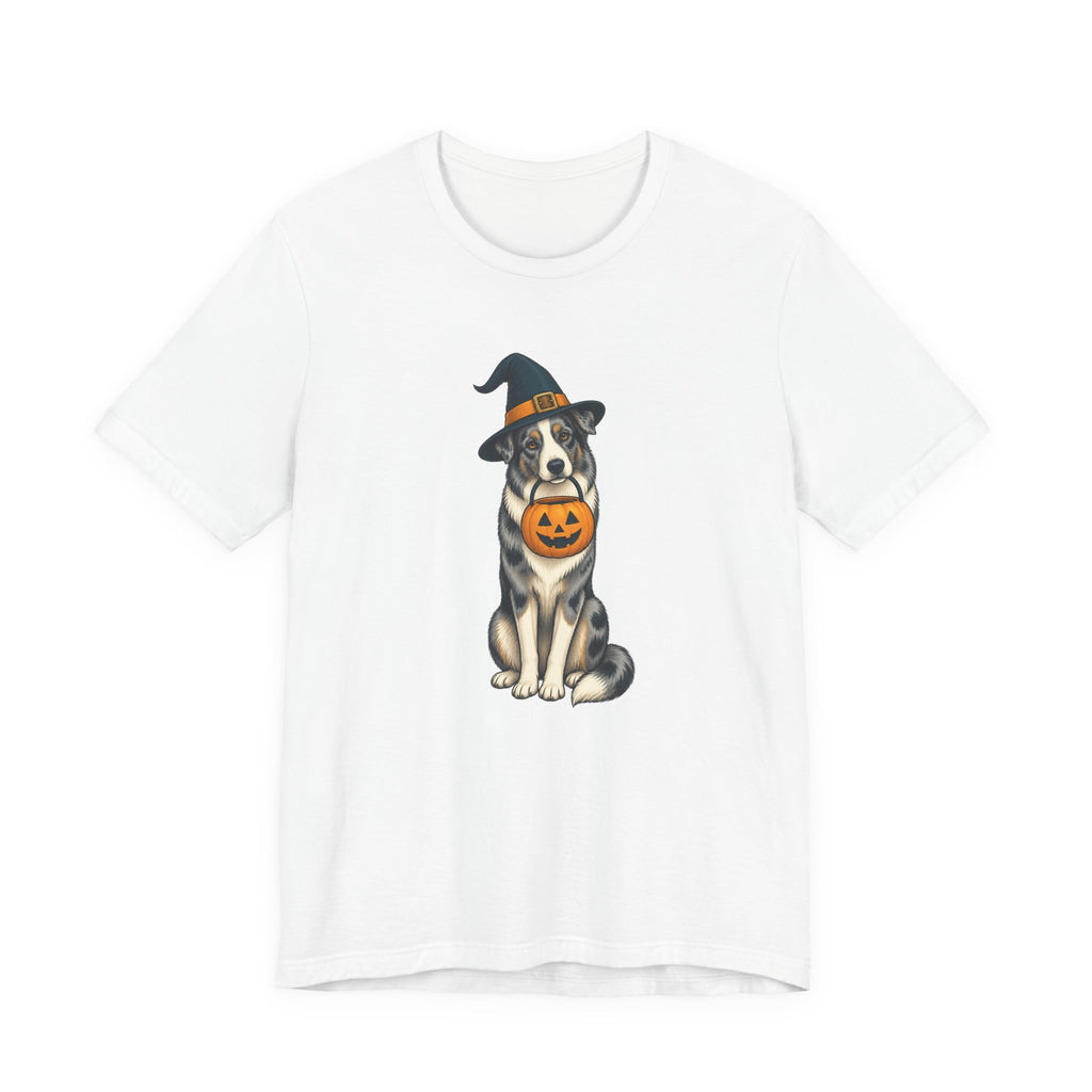Witch Hat Pumpkin Dog - Halloween Tee