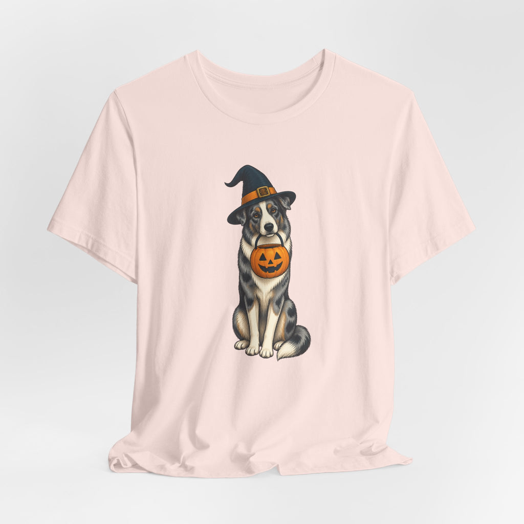 Witch Hat Pumpkin Dog - Halloween Tee