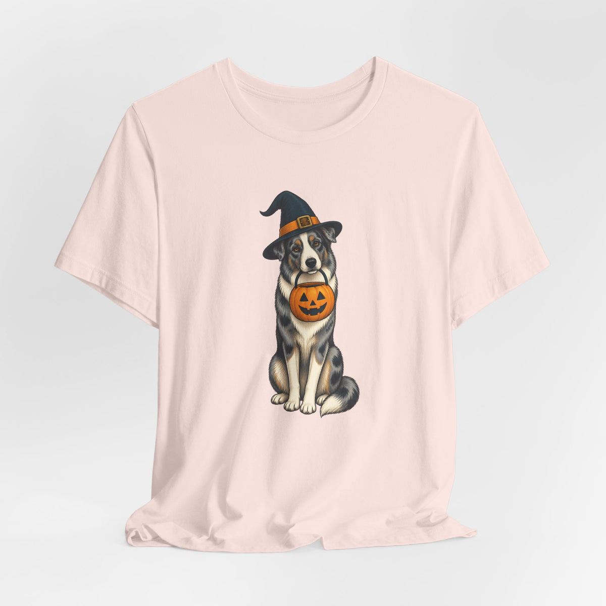 Witch Hat Pumpkin Dog - Halloween Tee