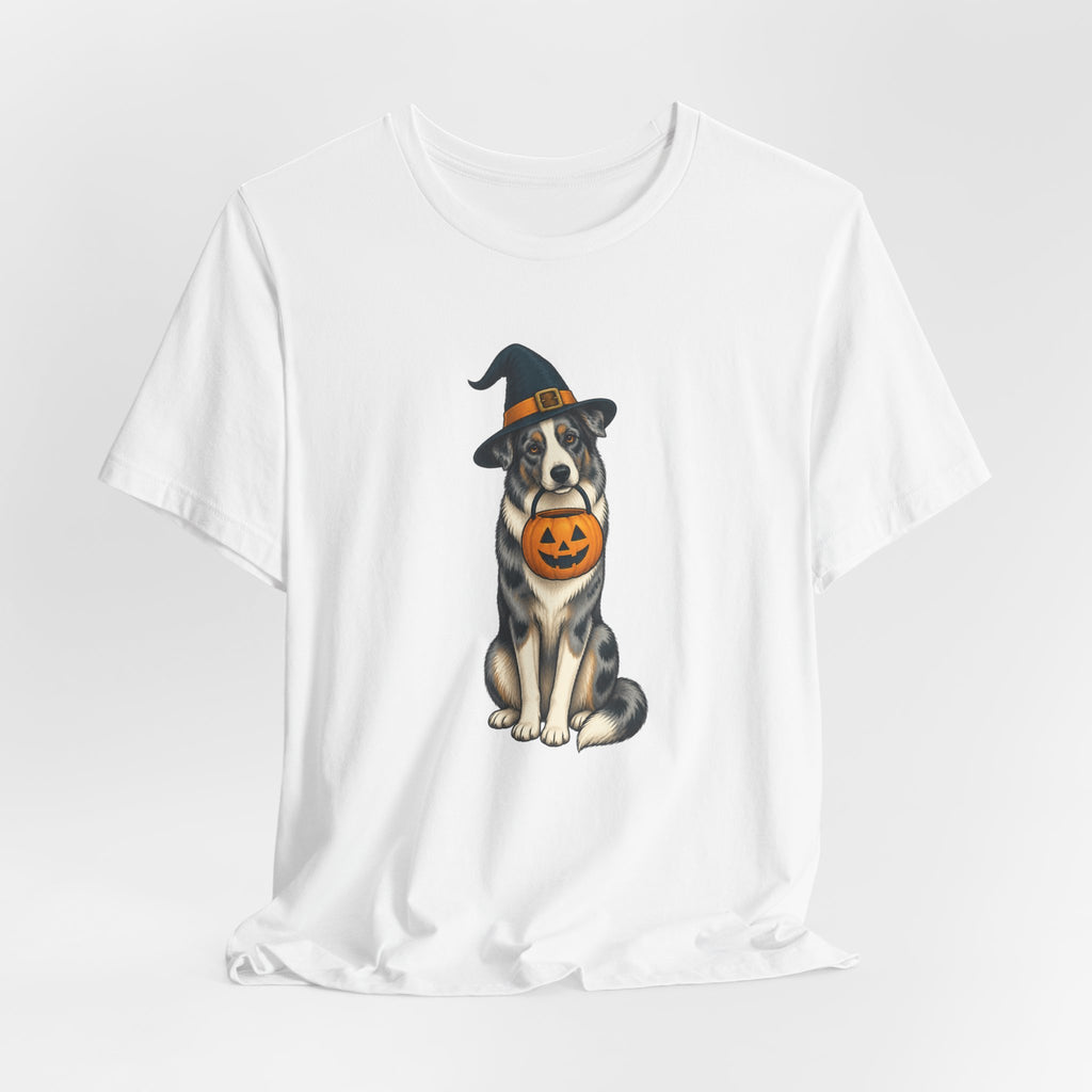 Witch Hat Pumpkin Dog - Halloween Tee