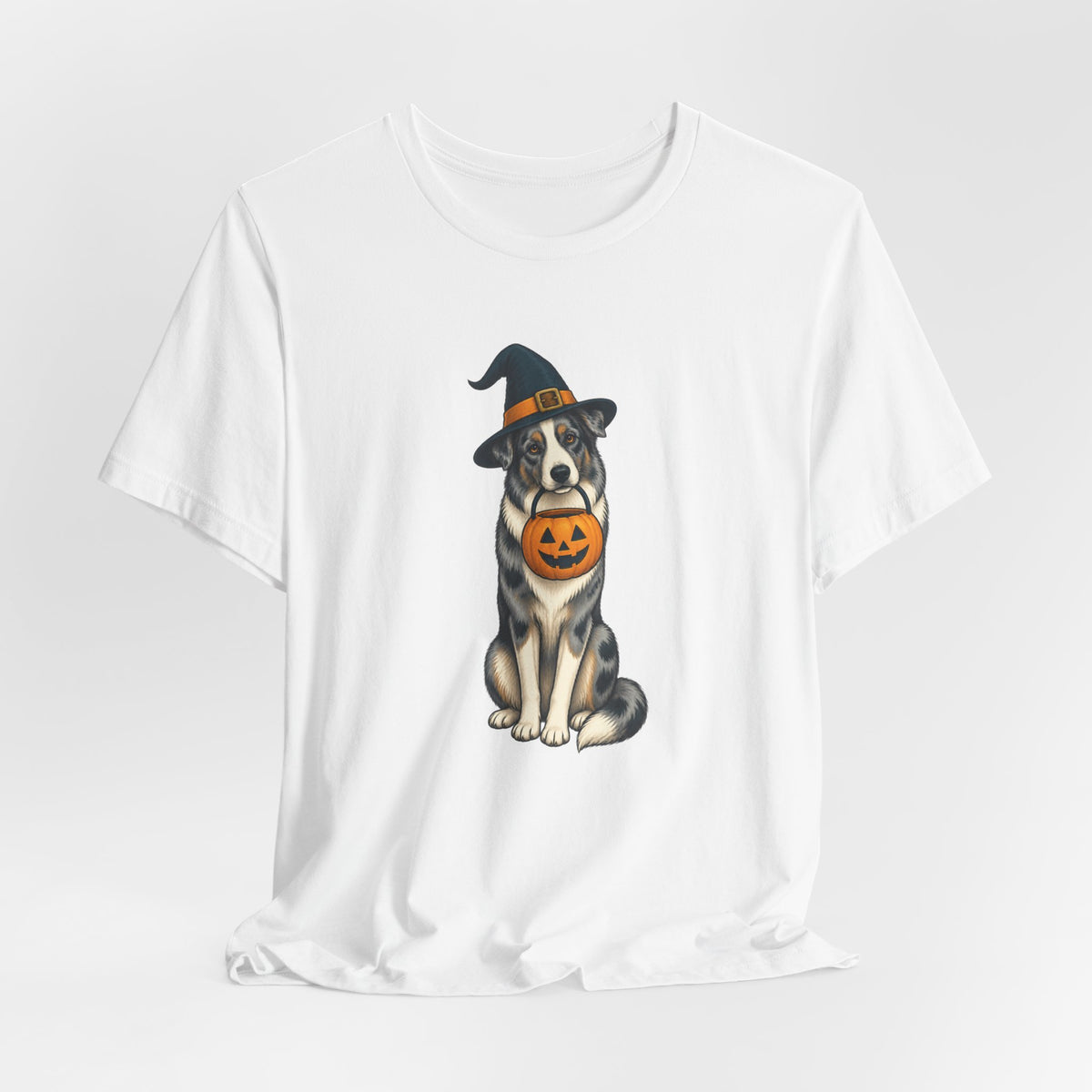 Witch Hat Pumpkin Dog - Halloween Tee